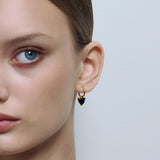 Black Heart Huggies Gold