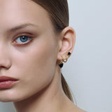 Black Heart Huggies Gold