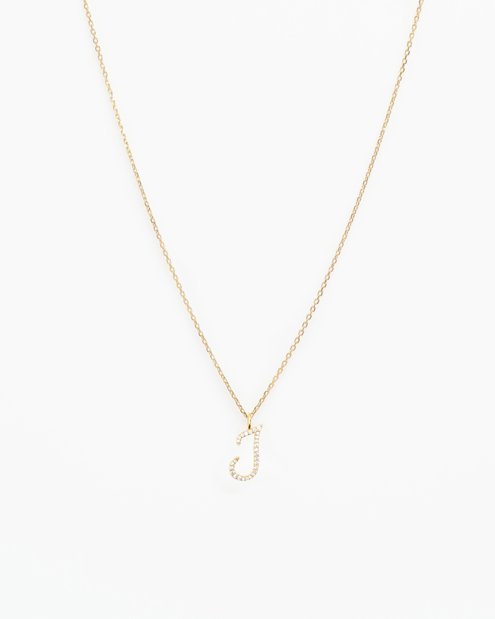 Italic Letters Necklace Gold