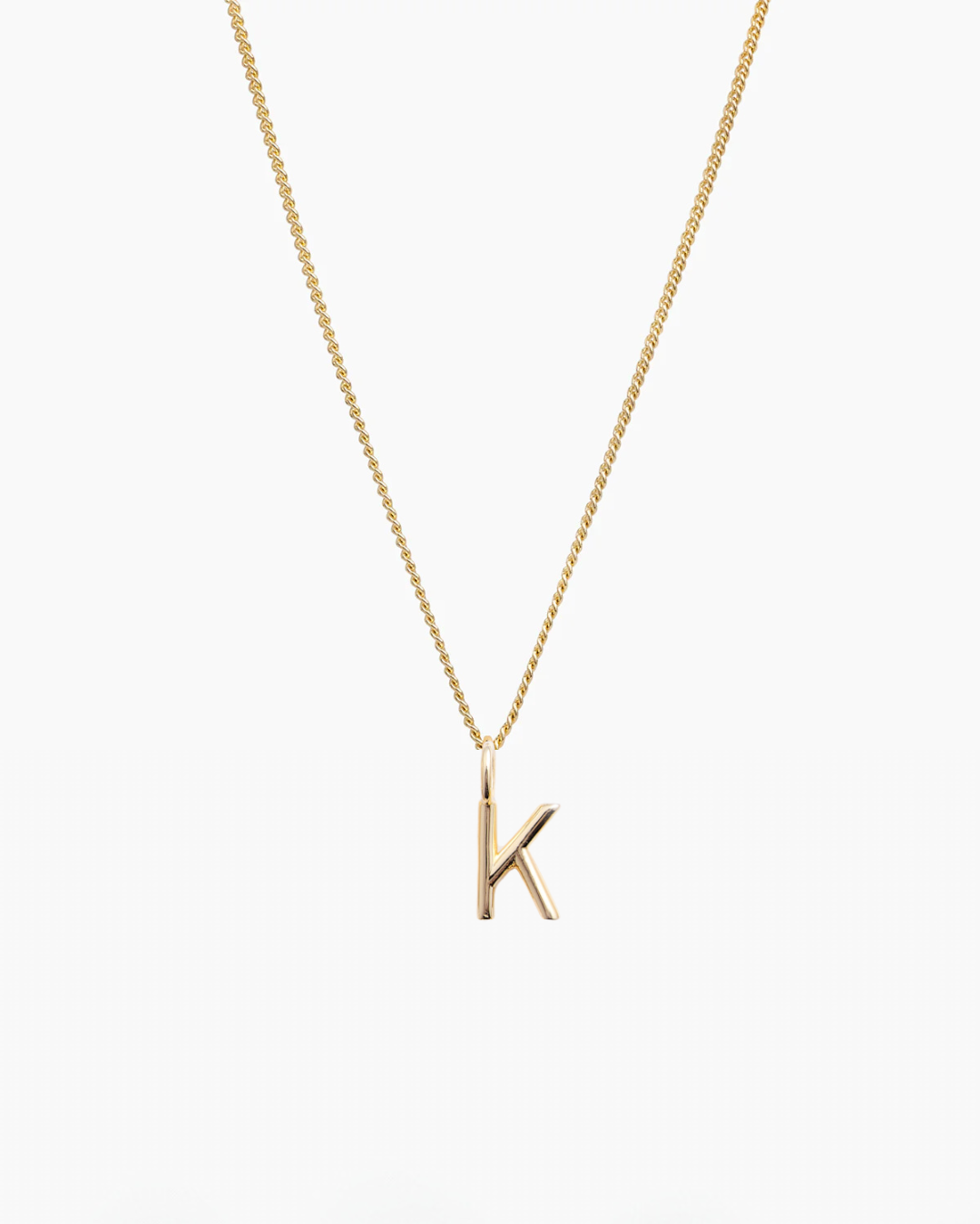 Letter Charm Necklace Gold