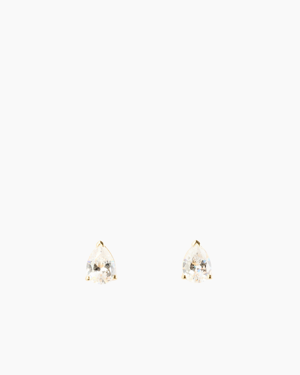 Pear Studs Medium Gold