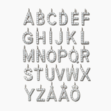 Stone Letter Charm Necklace Silver