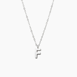 Plain Letter Necklace Silver