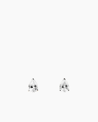 Pear Studs Medium Silver