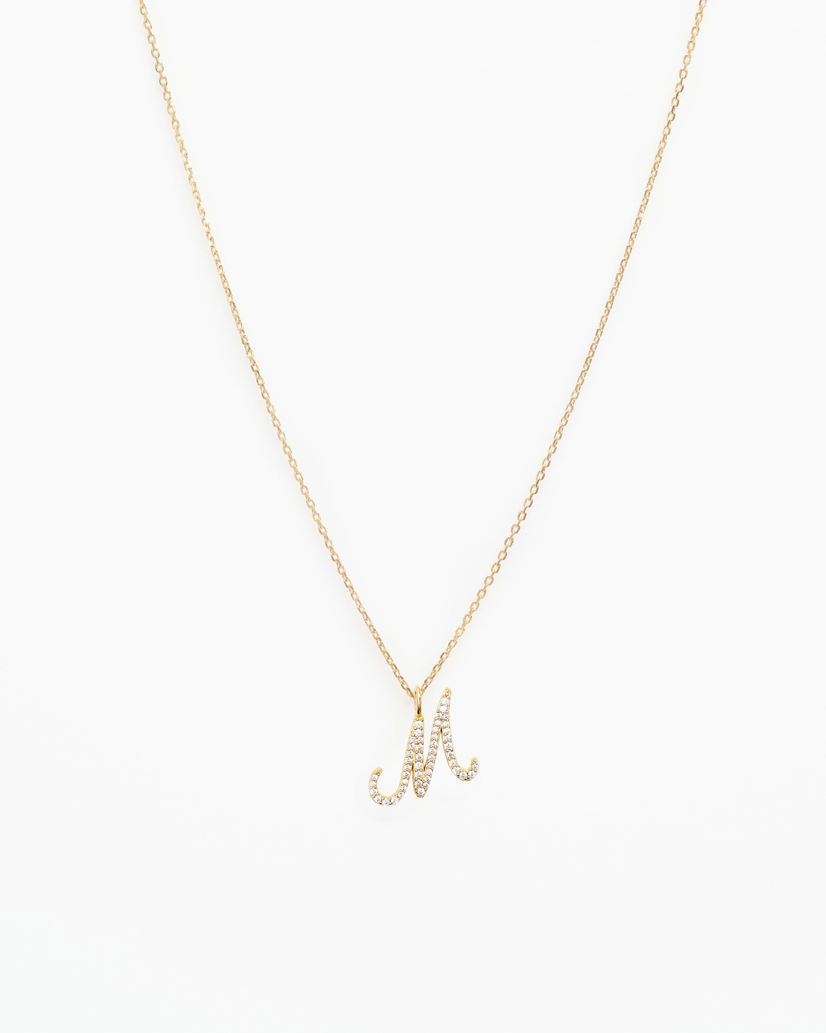Italic Letters Necklace Gold