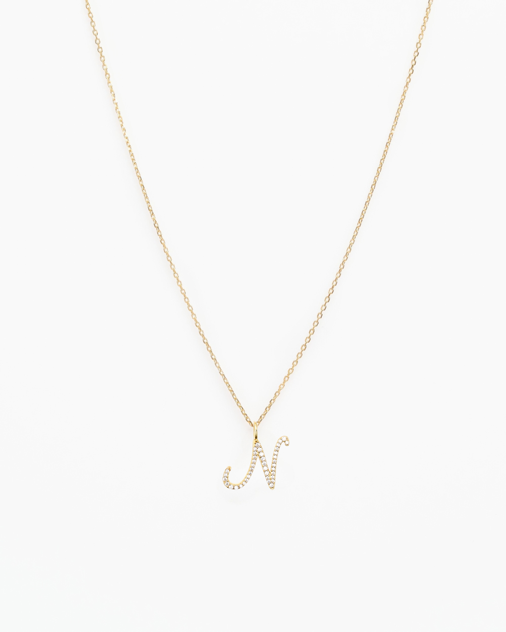 Italic Letters Necklace Gold