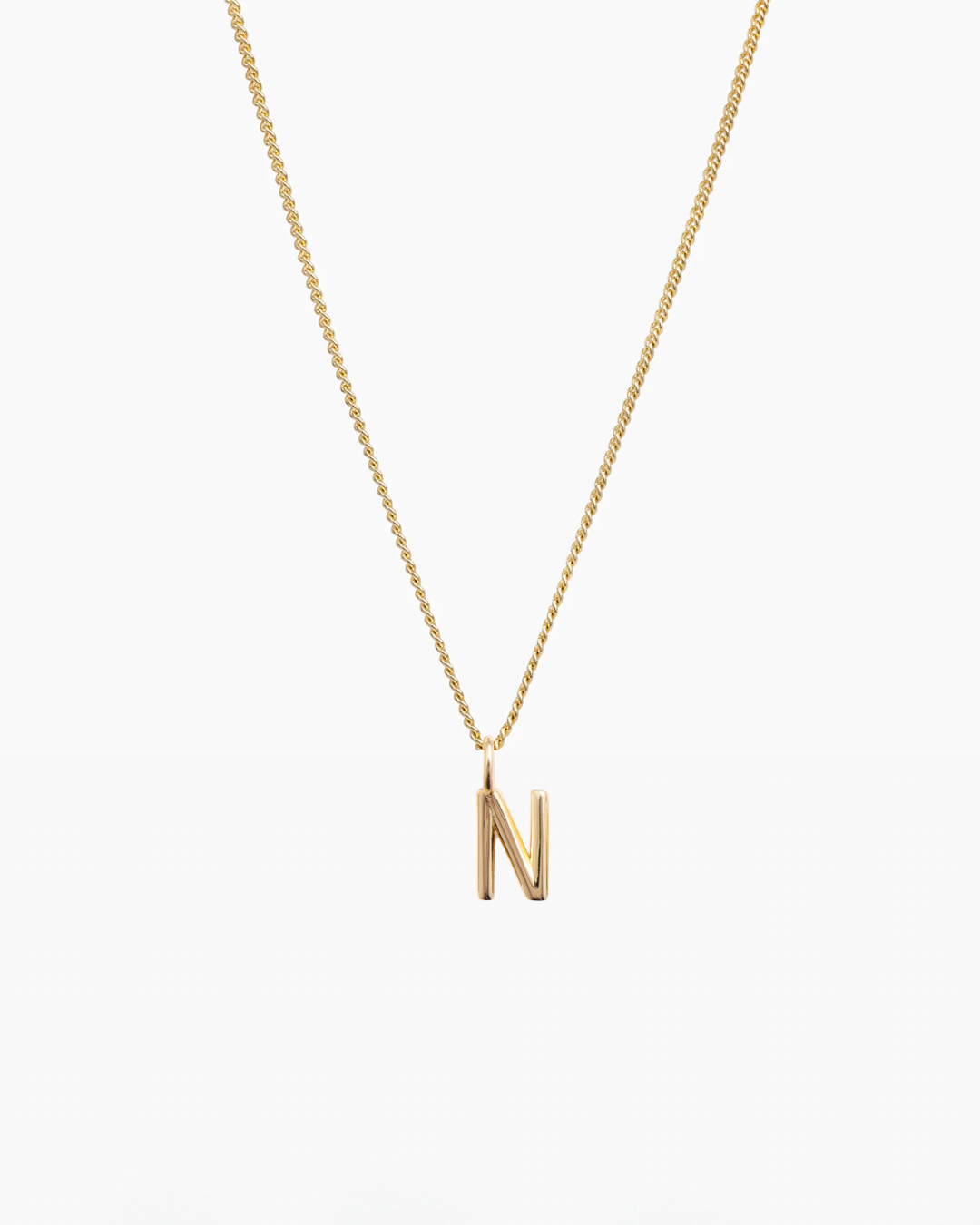 Letter Charm Necklace Gold