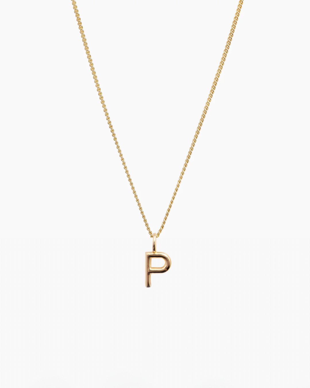 Letter Charm Necklace Gold
