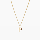 Letter Charm Necklace Gold