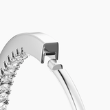 Stone Huggie Hoops Silver