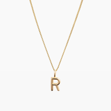 Letter Charm Necklace Gold