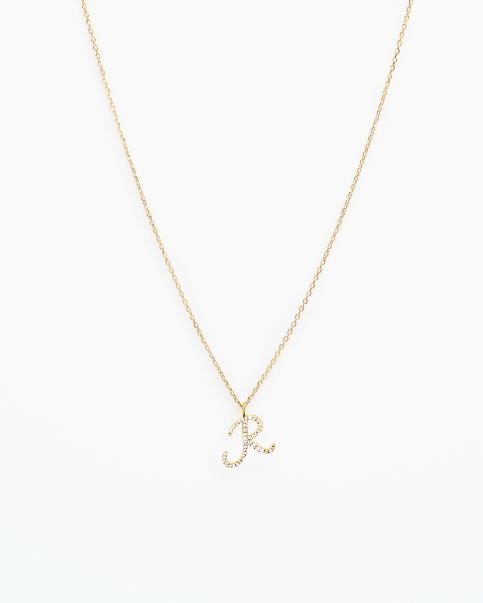 Italic Letters Necklace Gold
