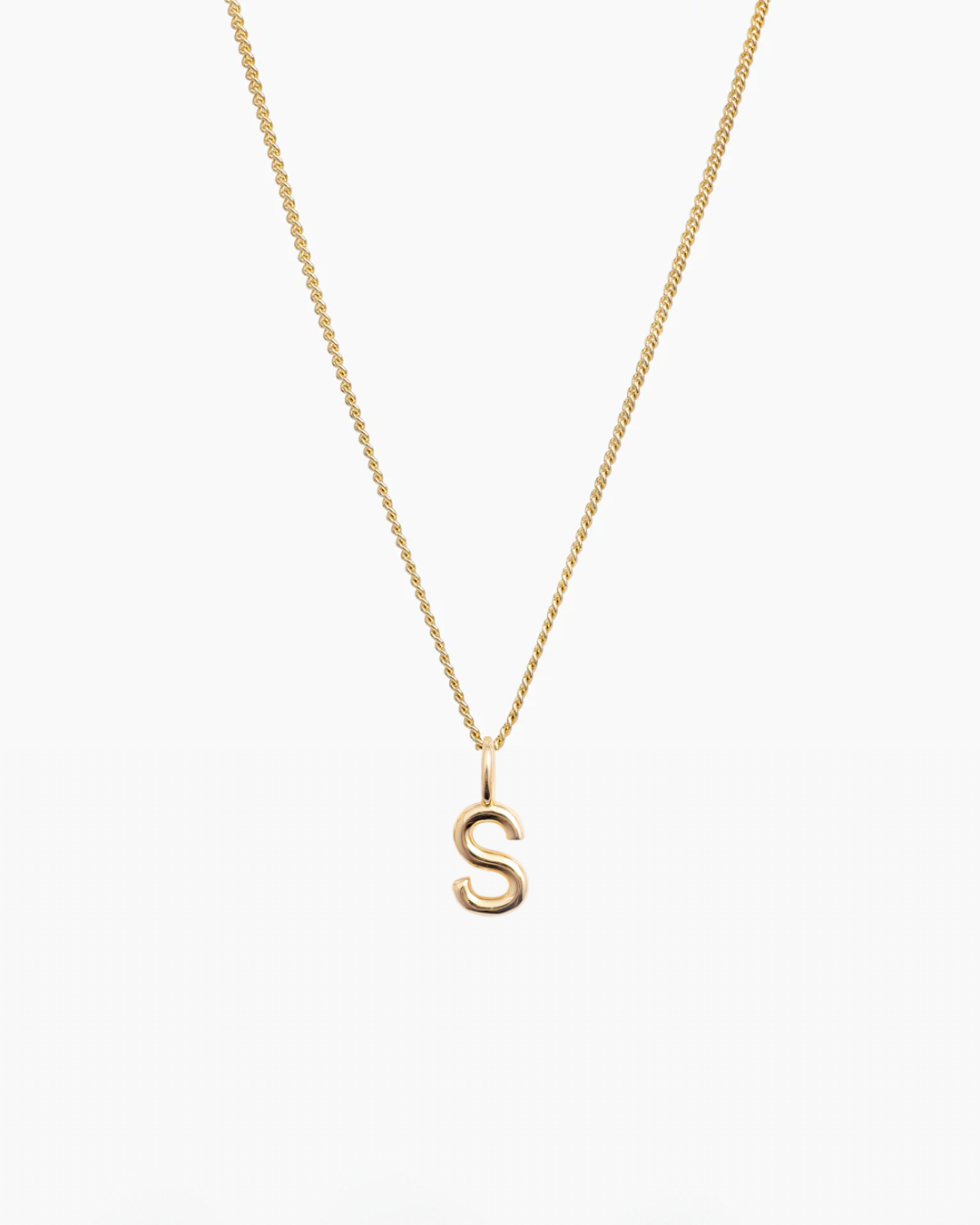Letter Charm Necklace Gold