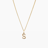 Letter Charm Necklace Gold