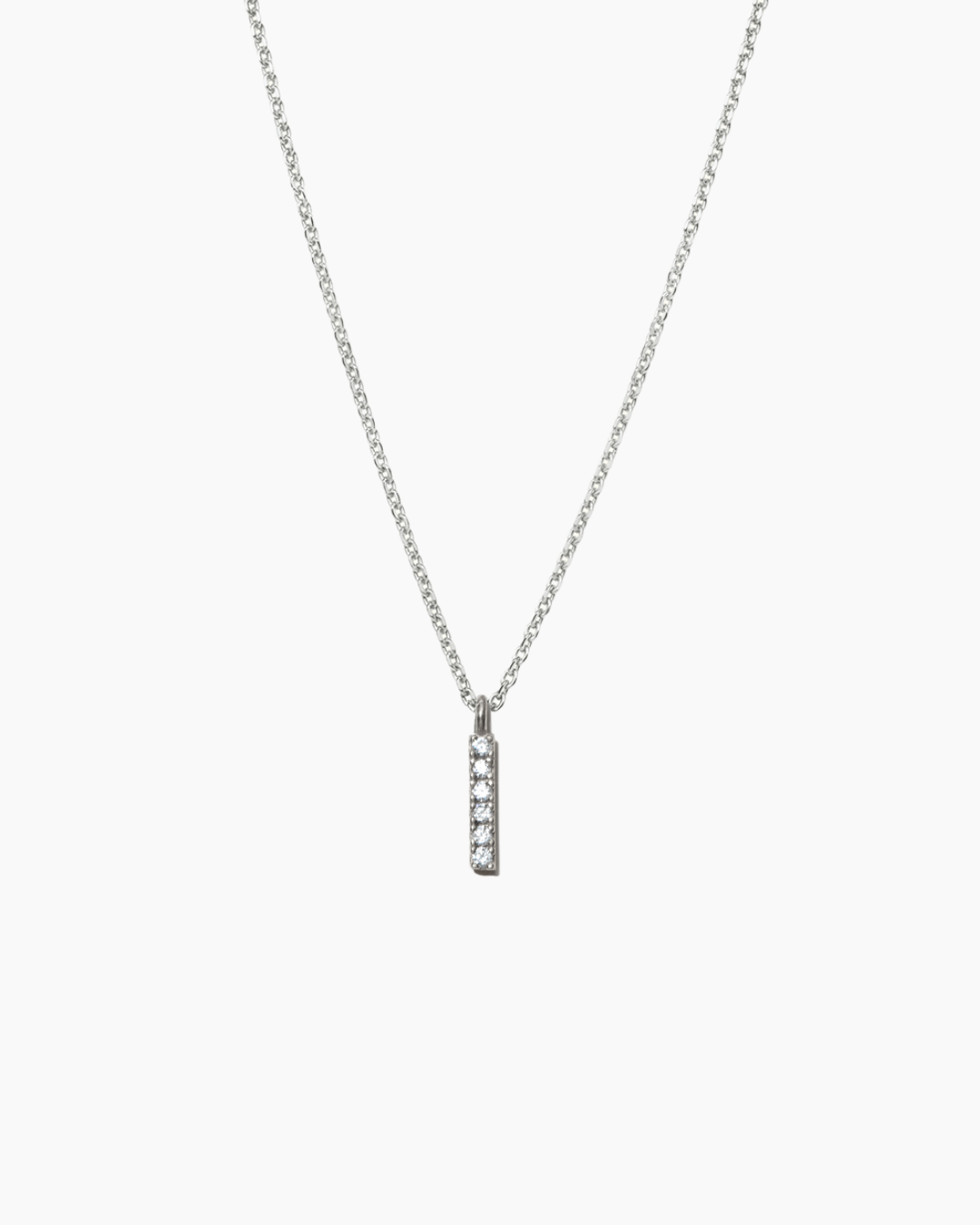 Stone Letter Necklace Silver