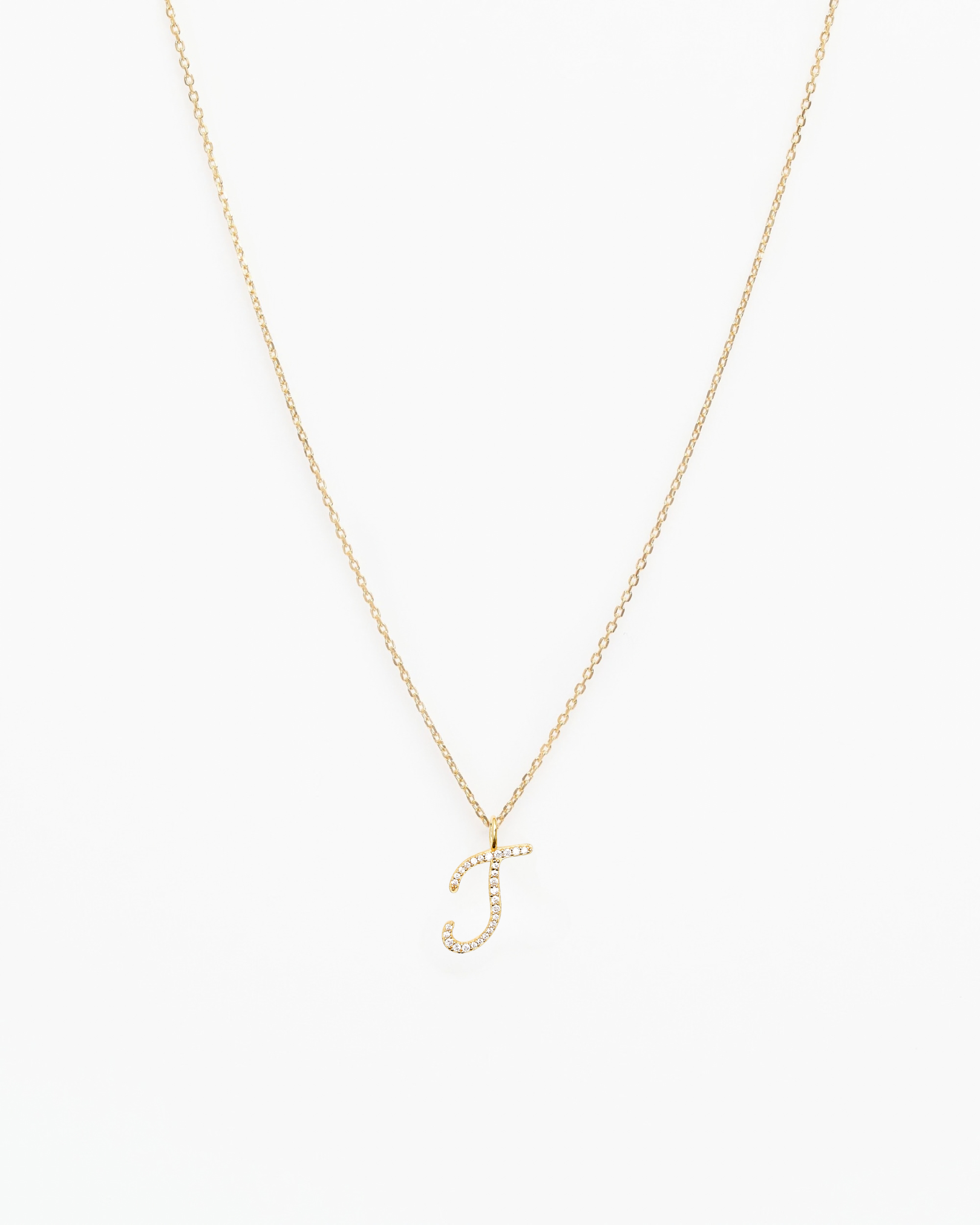 Italic Letters Necklace Gold