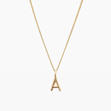 Letter Charm Necklace Gold