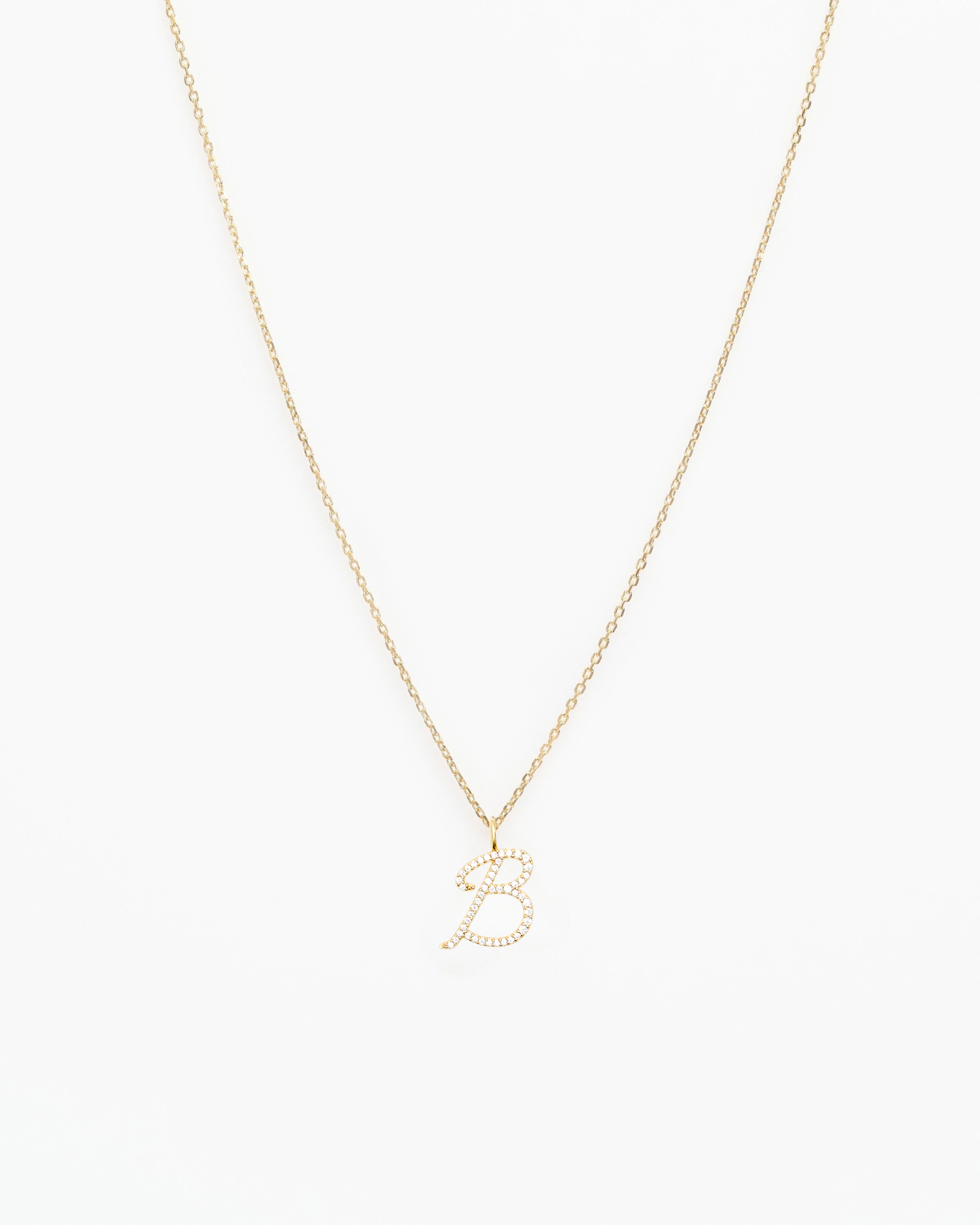 Italic Letters Necklace Gold