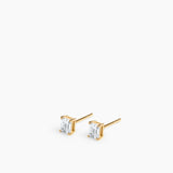 Emerald Studs Small Gold
