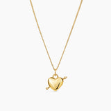 Heart Arrow Necklace Gold