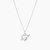 Heart Arrow Necklace Silver