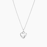 Heart Charm Necklace Silver