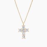 Emerald Cross Pendant Gold