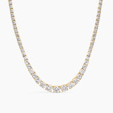 Dropped Tennis Necklace Gold