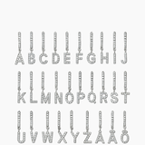 Stone Letter Hoop Silver