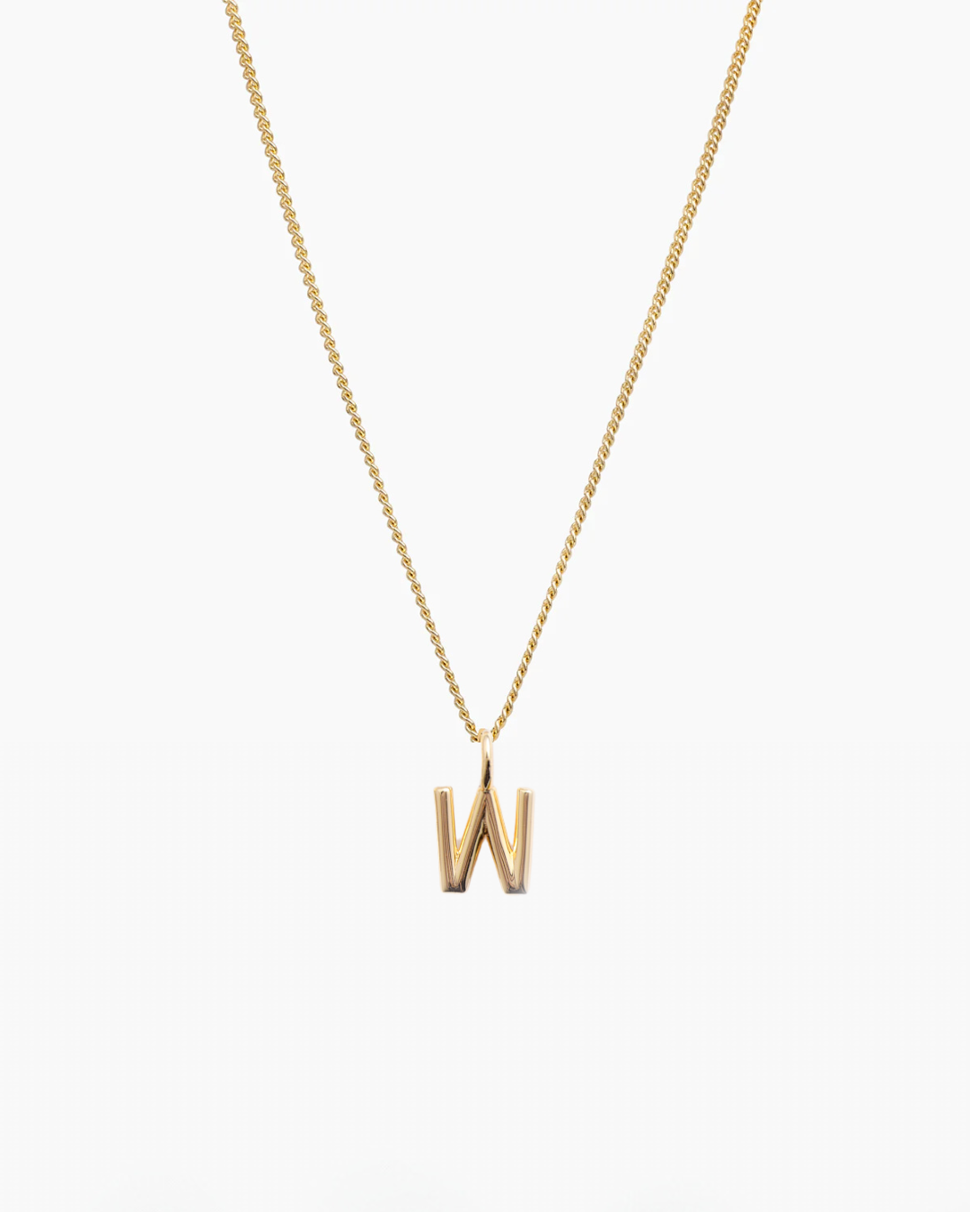Letter Charm Necklace Gold