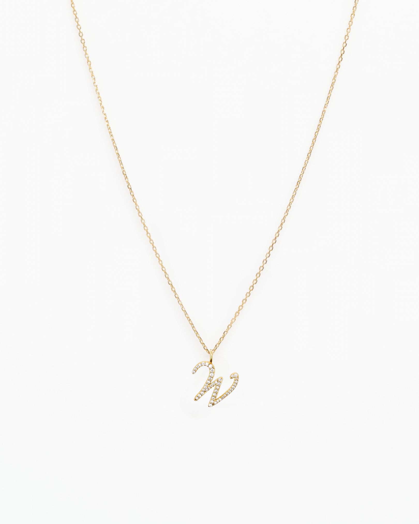 Italic Letters Necklace Gold