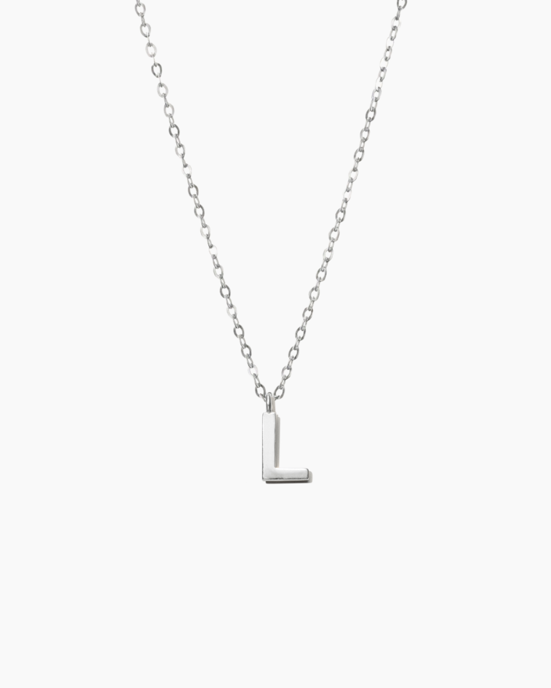 Plain Letter Necklace Silver