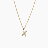 Stone Letter Necklace Gold