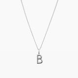 Letter Charm Necklace Silver