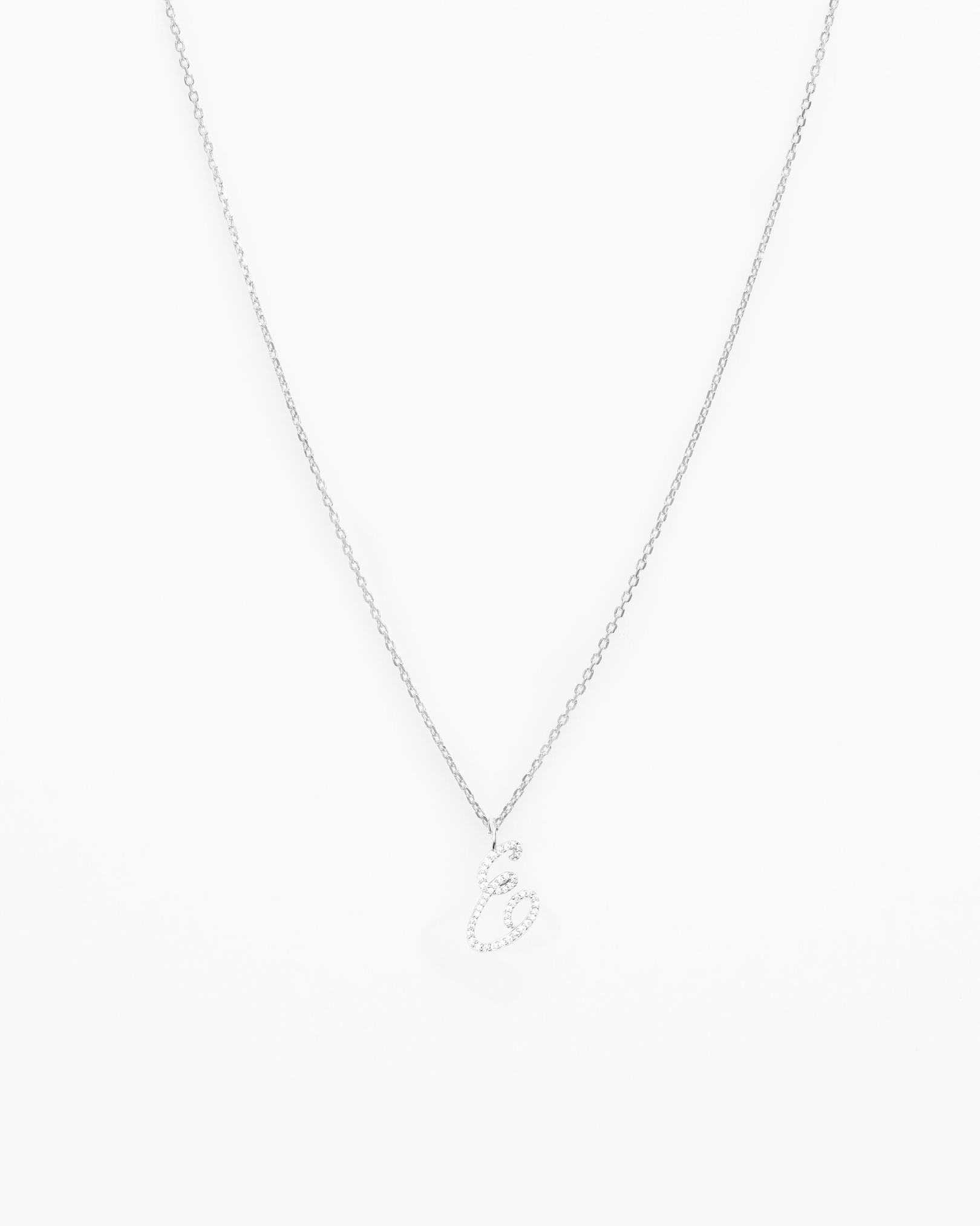 Italic Letters Necklace Silver