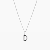 Letter Charm Necklace Silver