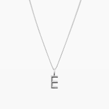 Letter Charm Necklace Silver