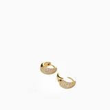 Pavé Dome Huggies Gold