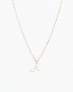 Italic Letters Necklace Gold