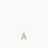 Stone Letter Charm Gold
