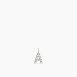 Stone Letter Charm Silver