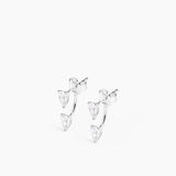 Double Pear Earring Silver