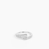 Pen Pavé Ring Silver