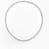 Dropped Tennis Necklace Silver