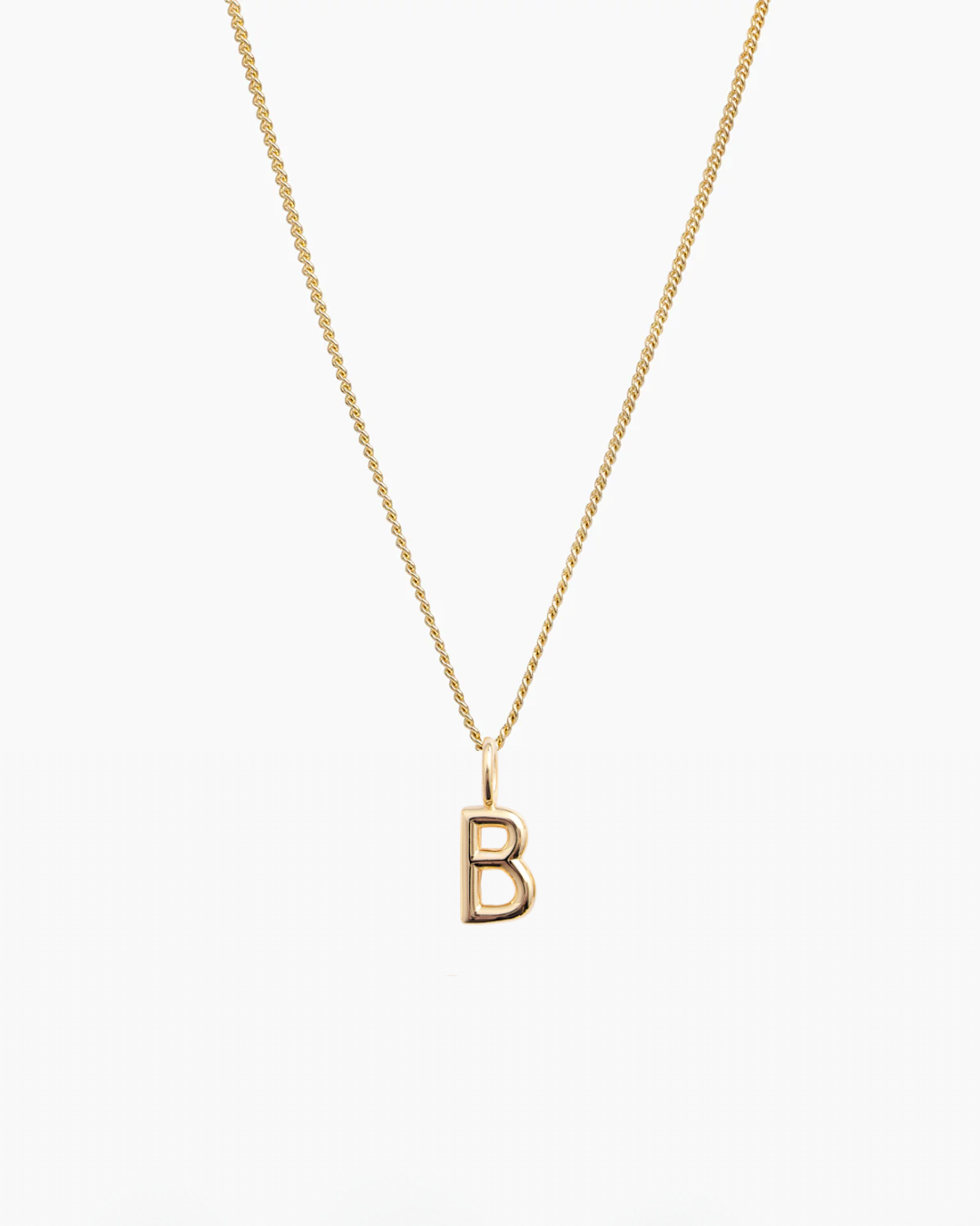 Letter Charm Necklace Gold