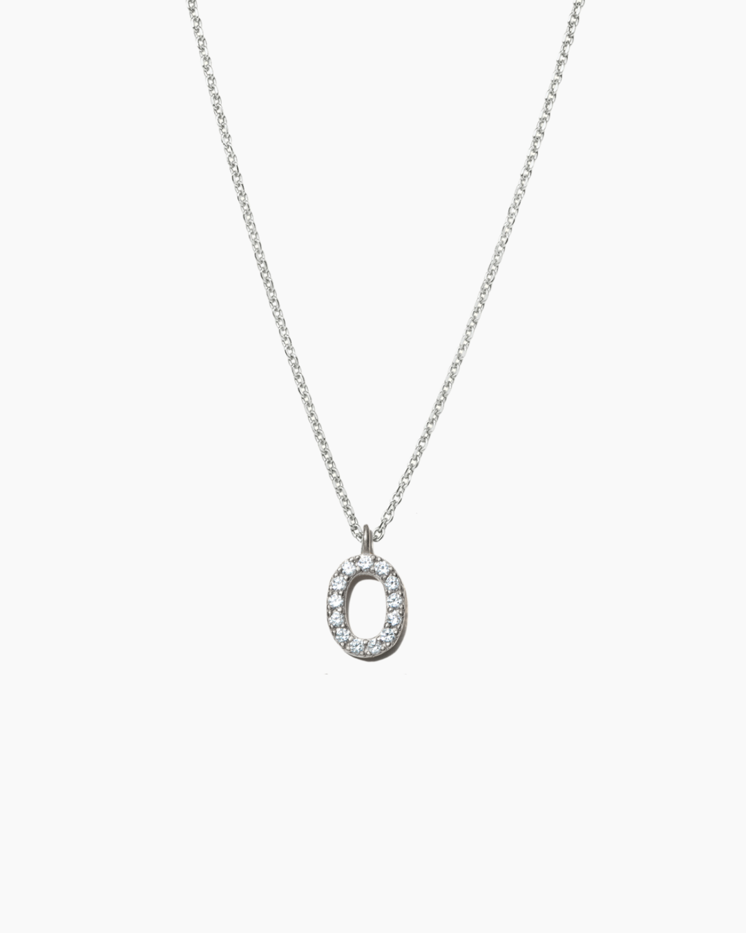 Stone Letter Necklace Silver