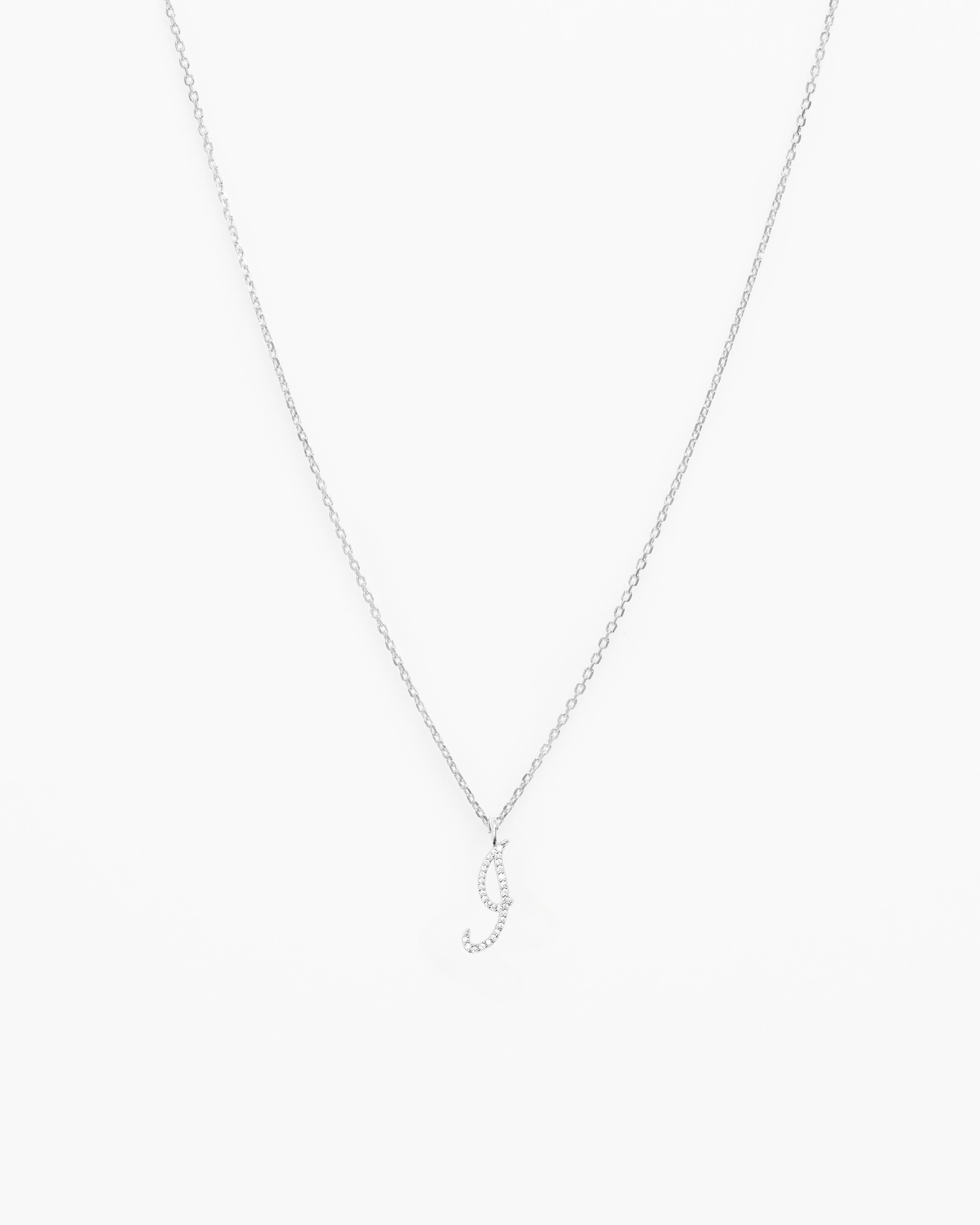 Italic Letters Necklace Silver