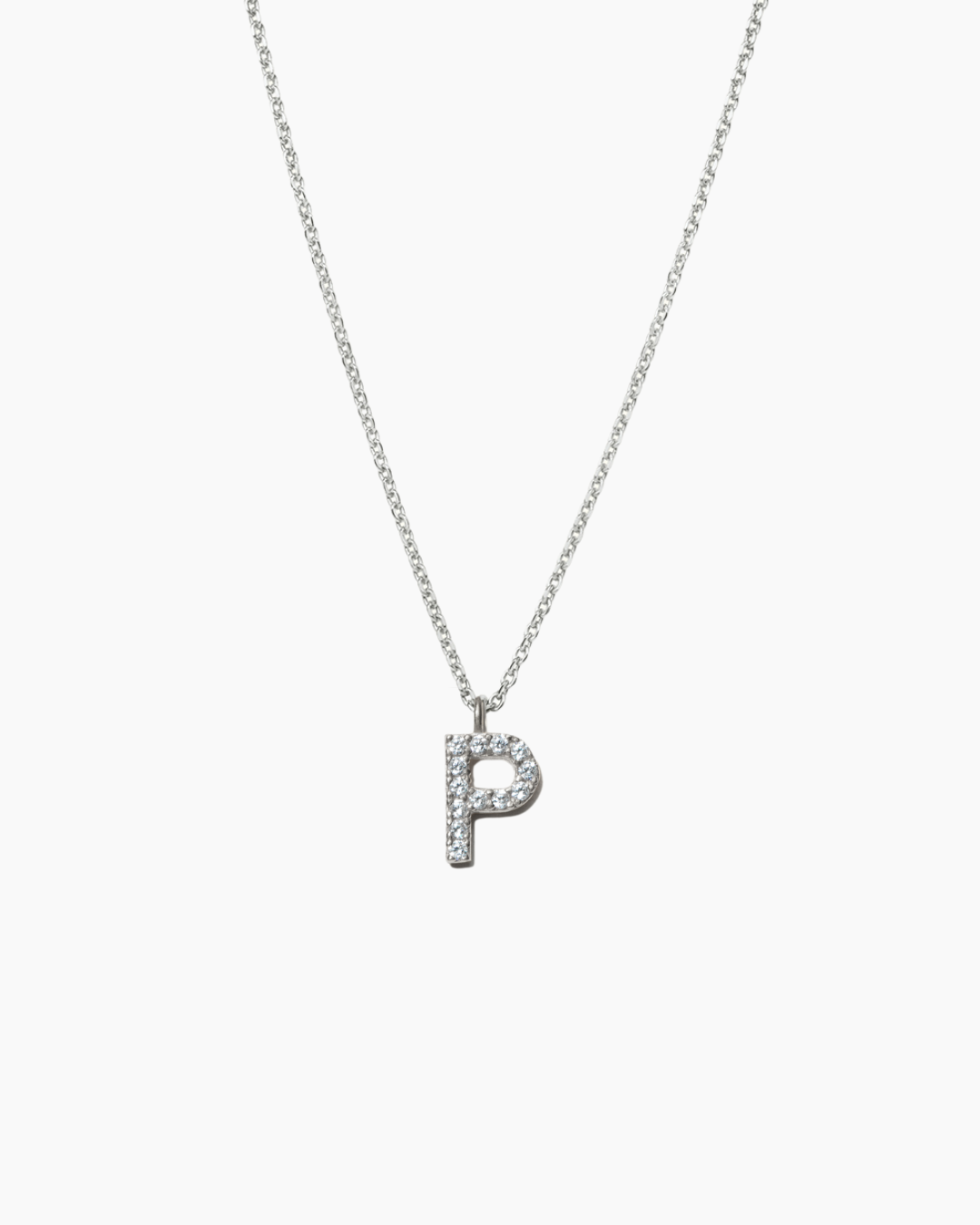 Stone Letter Necklace Silver