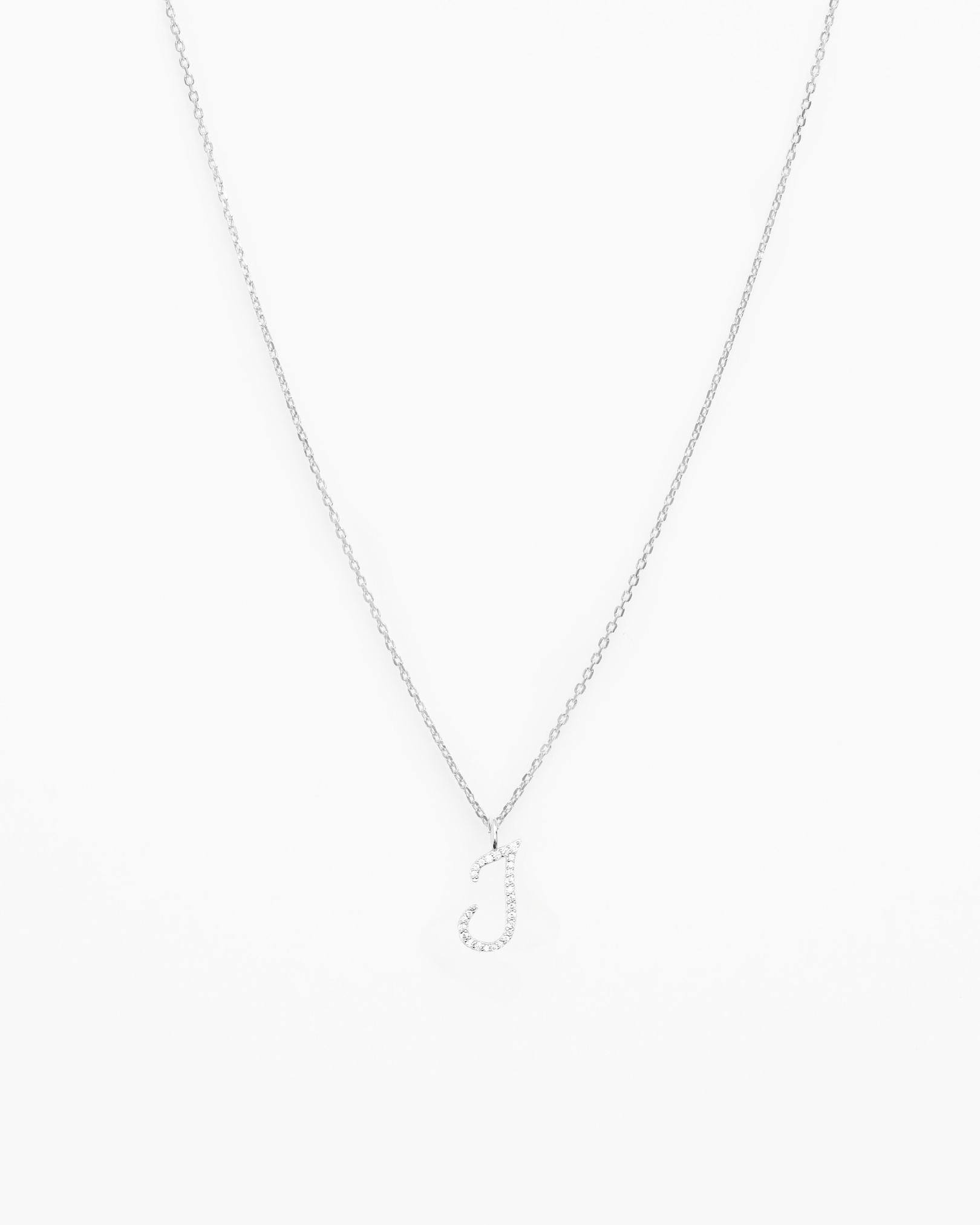 Italic Letters Necklace Silver