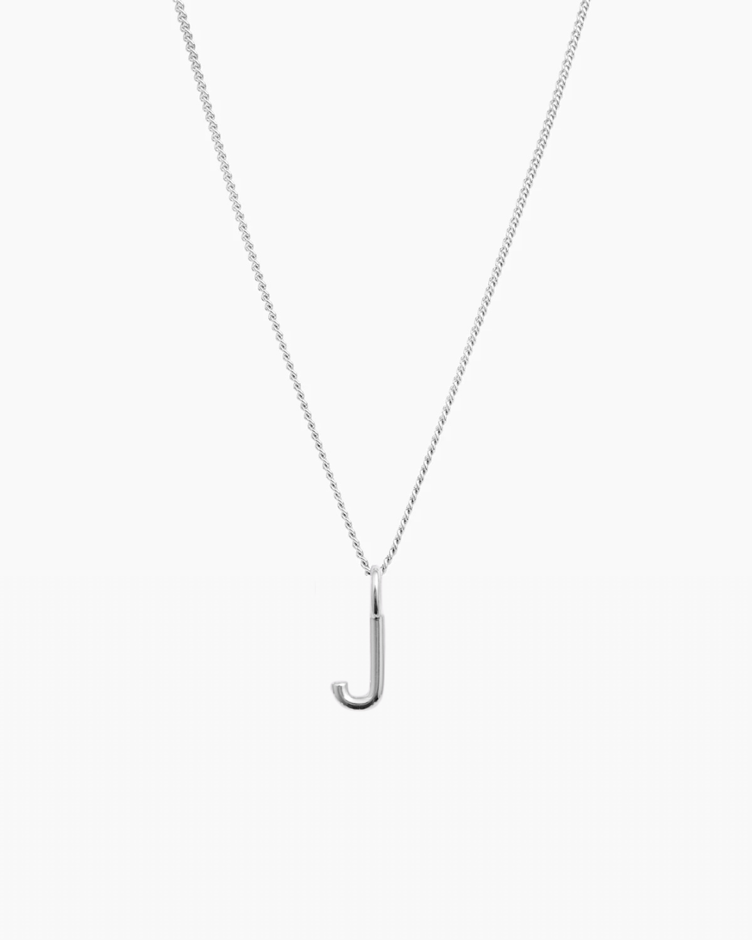Letter Charm Necklace Silver